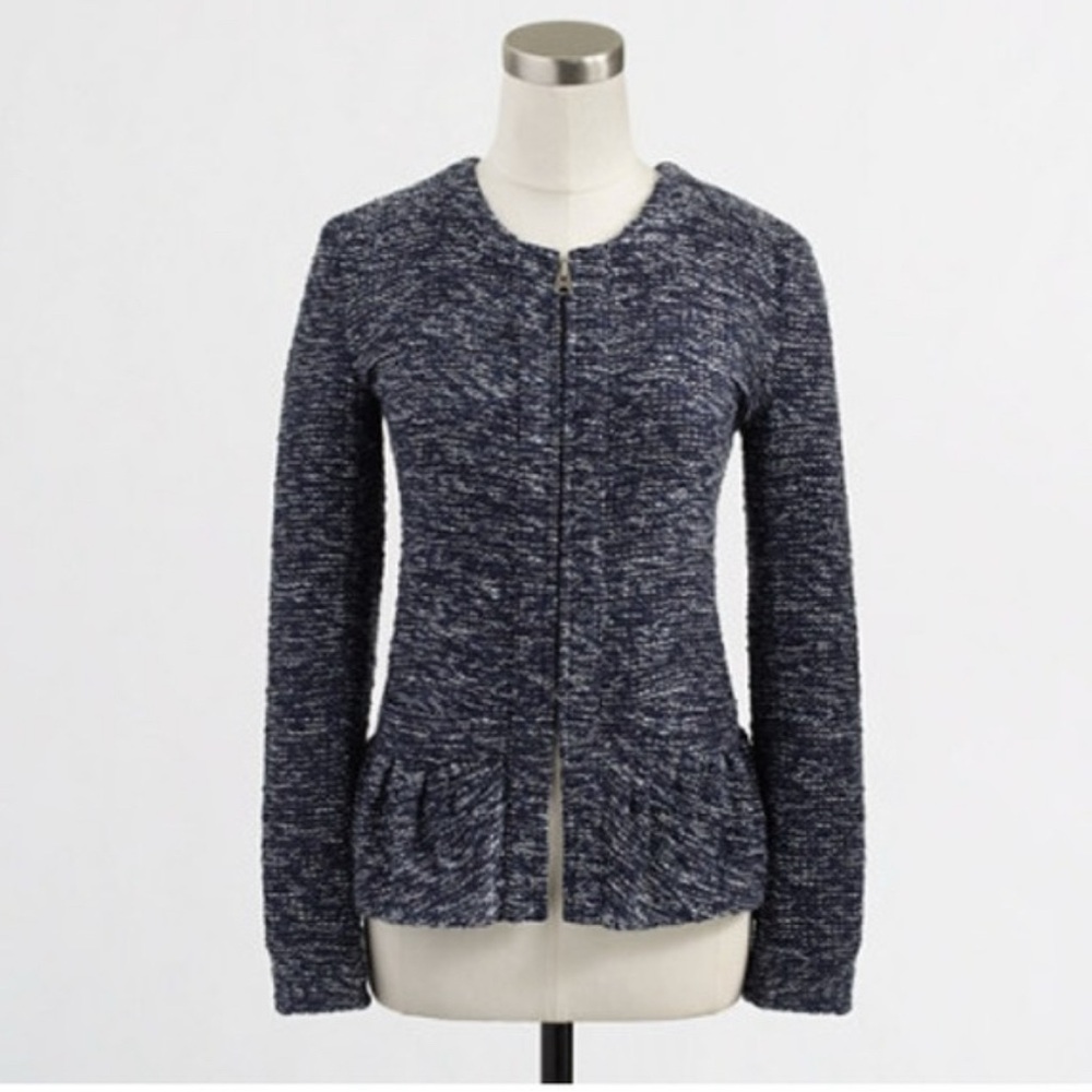 J. Crew Blue Boucle Blazer